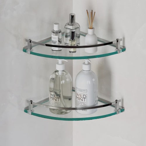 Chrome Glass Bathroom Shelf 4