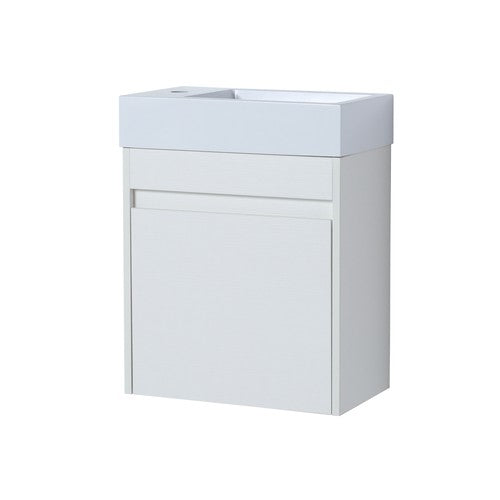 Plywood White Straight Grain Bathroom Vanity White Straight Grain 18