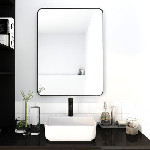 Glass Black Bathroom Mirror Black 1