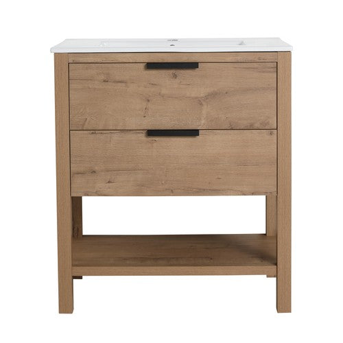 Plywood Imitative Oak Bathroom Vanity Imitative Oak 1