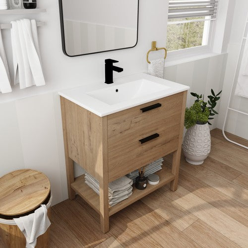 Plywood Imitative Oak Bathroom Vanity Imitative Oak 2