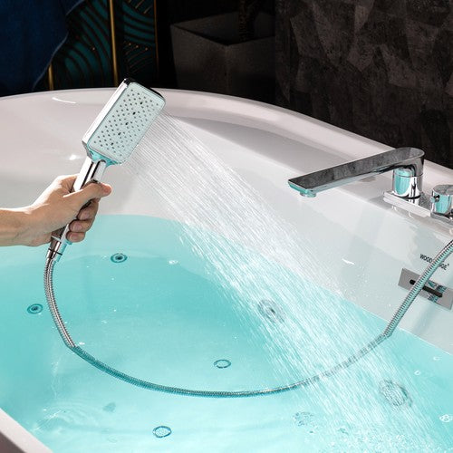 Acrylic White Bathtub Chrome 4