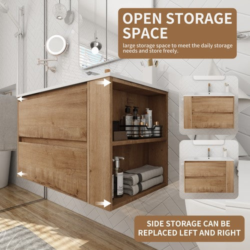 Plywood Imitative Oak Bathroom Vanity Imitative Oak 1