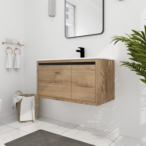 Plywood Imitative Oak Bathroom Mirror Imitative Oak 2