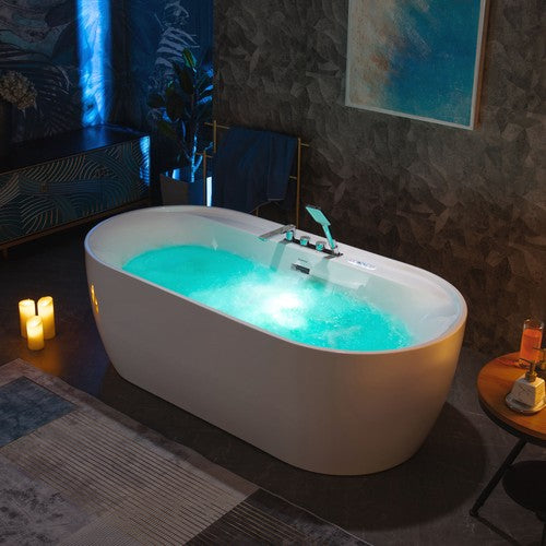 Acrylic White Bathtub Chrome 2