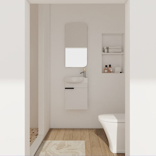 Plywood Glossy White Bathroom Vanity Glossy White 2