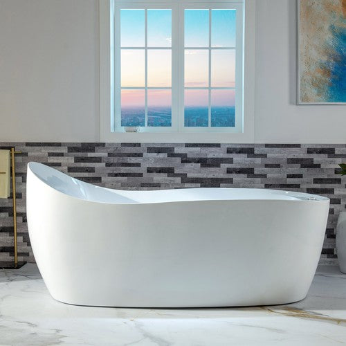 Acrylic White Bathtub Chrome 1