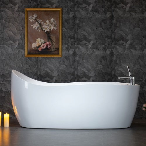 Acrylic White Bathtub Chrome 1