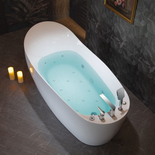 Acrylic White Bathtub Chrome 2