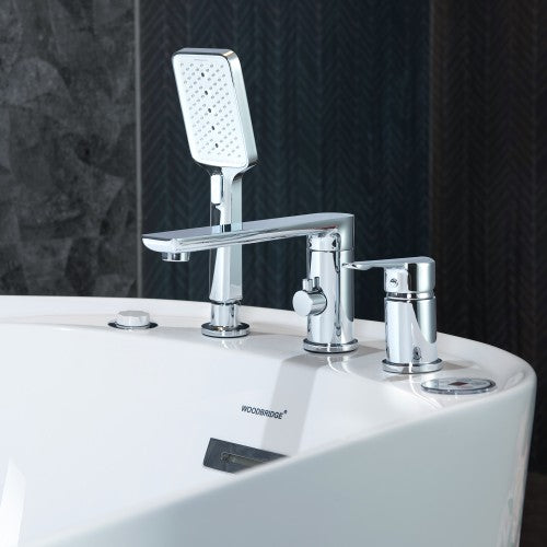 Acrylic White Bathtub Chrome 3