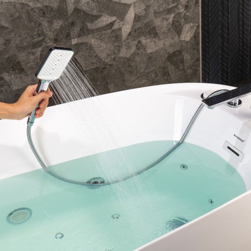 Acrylic White Bathtub Chrome 4