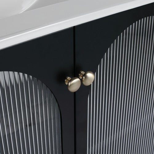 Steel Black Bathroom Vanity Black 2
