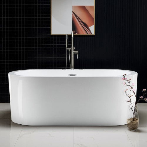 Acrylic White Bathtub Chrome 1