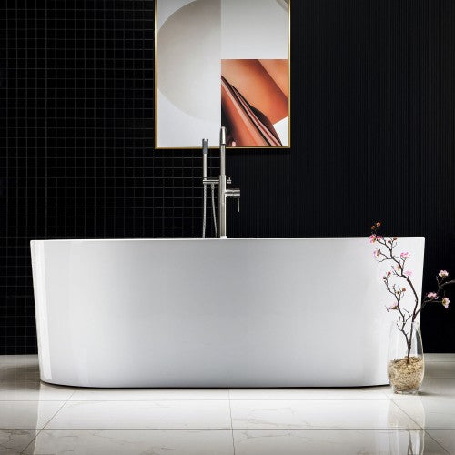Acrylic White Bathtub Chrome 4