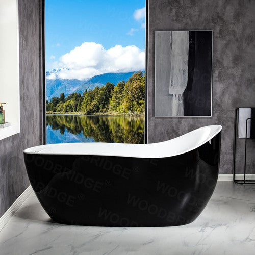 Acrylic Black Bathtub Chrome 1