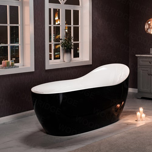 Acrylic Black Bathtub Chrome 4