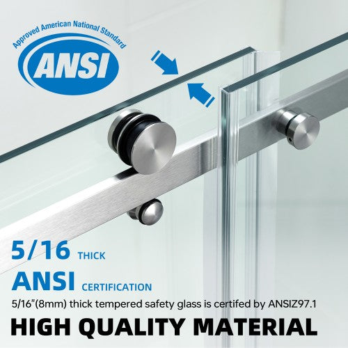 Stainless Steel Brushed Nickel Shower Door Brushed Nickel 6