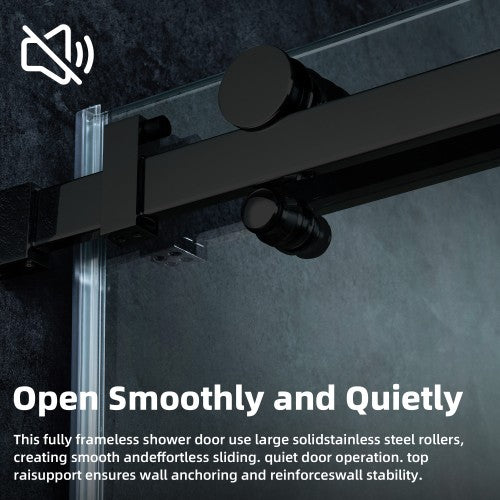 Stainless Steel Matte Black Shower Door Matte Black 10