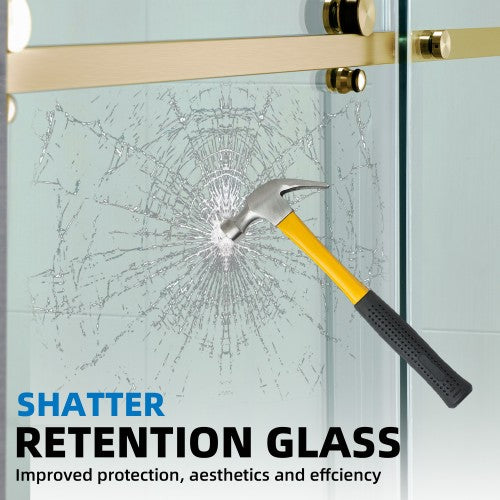 Stainless Steel Brushed Gold Shower Door Brushed Gold 5