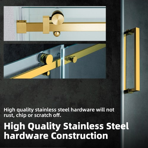 Stainless Steel Brushed Gold Shower Door Brushed Gold 8