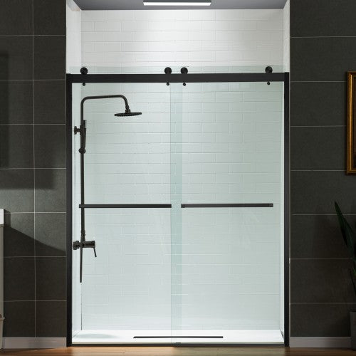Stainless Steel Matte Black Shower Door Matte Black 1