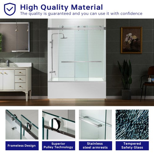 Stainless Steel Chrome Shower Door Chrome 4