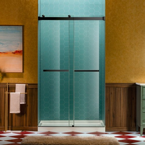 Stainless Steel Matte Black Shower Door Matte Black 1
