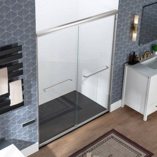 Stainless Steel Brushed Nickel Shower Door Brushed Nickel 2