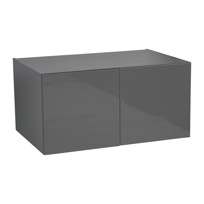 Wallkitchens Wood Grey Glossy Wall Cabinet Grey Glossy 1