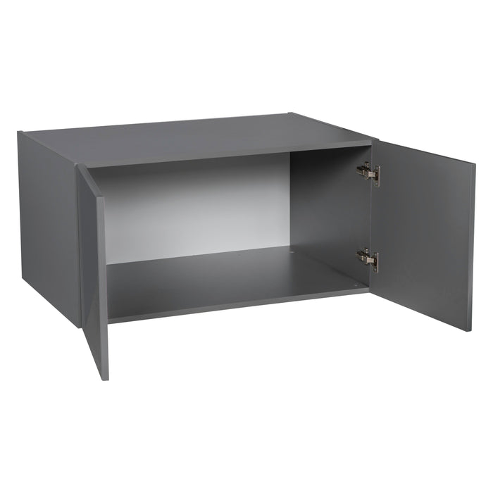Wallkitchens Wood Grey Glossy Wall Cabinet Grey Glossy 2