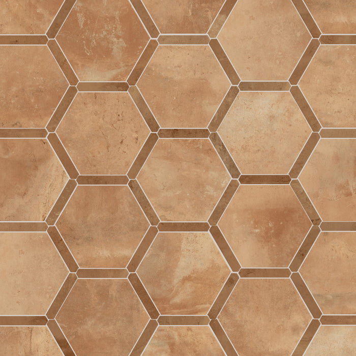 Doscotto Porcelain Panal Rosso with Clay Picket Tile Matte 1