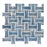 Cassis Porcelain Dog Bone Basketweave Blue w/ Blue Dot Mosaic Satin 6