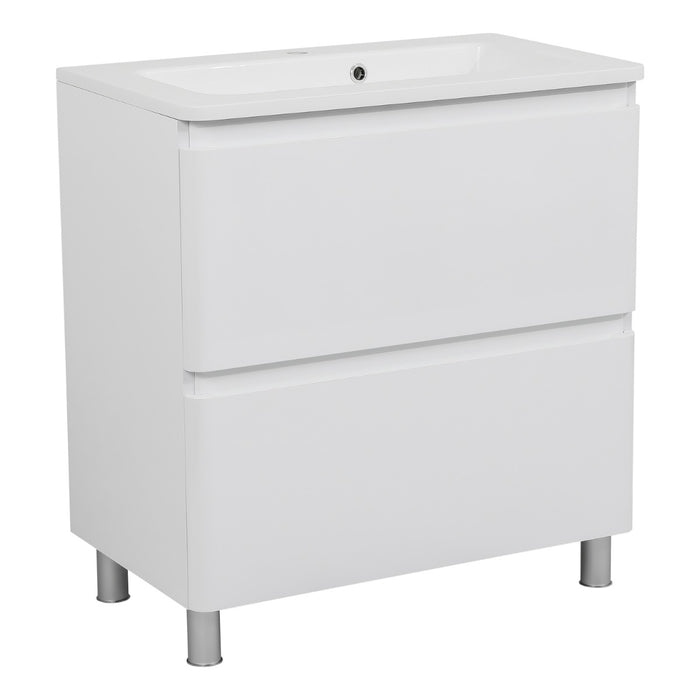 Comfort Wood White Glossy Bathroom Vanity White Glossy 1