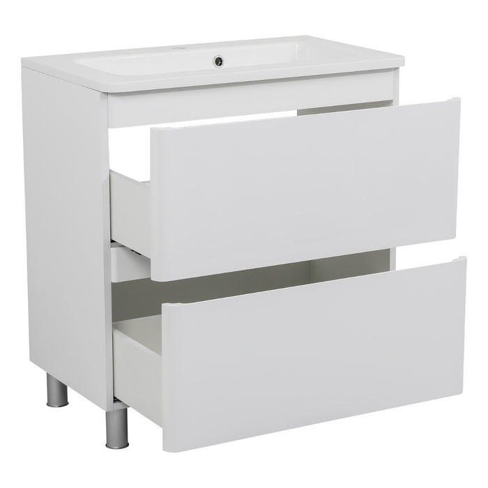 Comfort Wood White Glossy Bathroom Vanity White Glossy 3