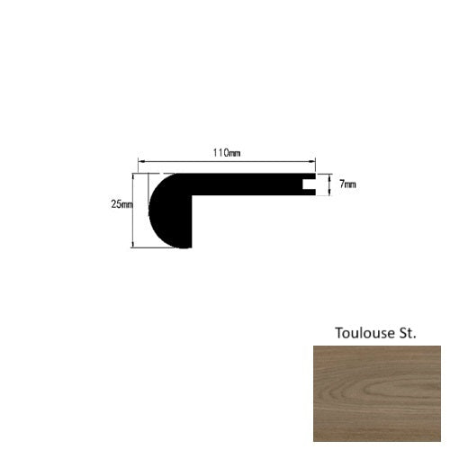 French Quarter Toulouse St. Luxury Vinyl Moulding / Trim - 94" Flush Stair Nose