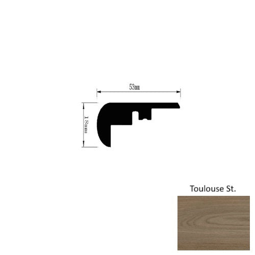 French Quarter Toulouse St. Luxury Vinyl Moulding / Trim - 94" Overlap Stair Nose