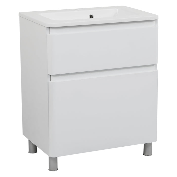 Comfort Wood White Glossy Bathroom Vanity White Glossy 1
