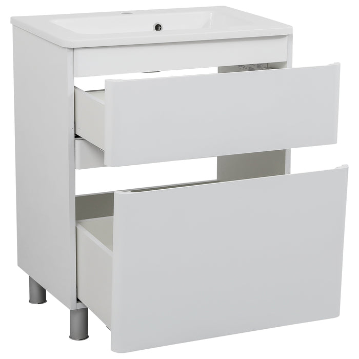 Comfort Wood White Glossy Bathroom Vanity White Glossy 3
