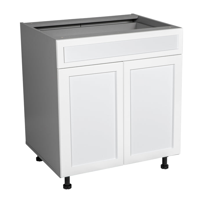 Wallkitchens Wood White Matte Base Cabinet White Matte 1