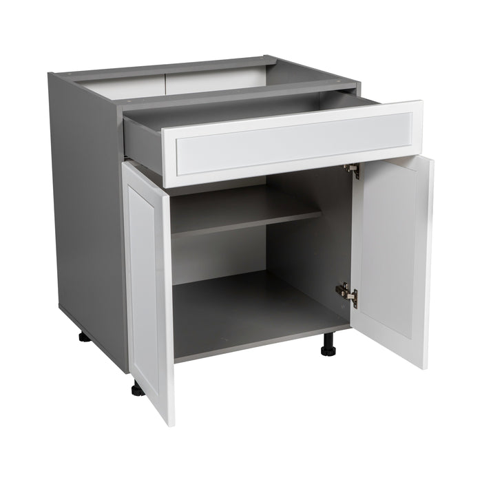Wallkitchens Wood White Matte Base Cabinet White Matte 2