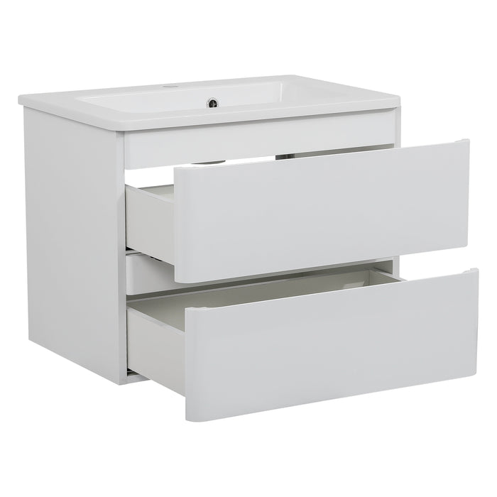 Comfort Wood White Glossy Bathroom Vanity White Glossy 4