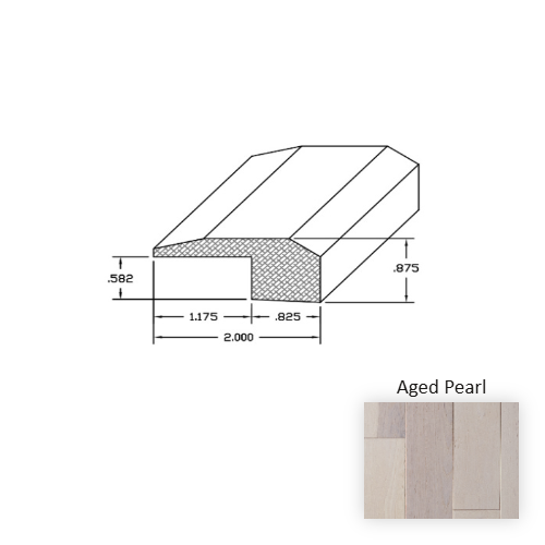 Williamsburg Plank Wood Aged Pearl Hardwood Moulding / Trim Wire Brushed 1