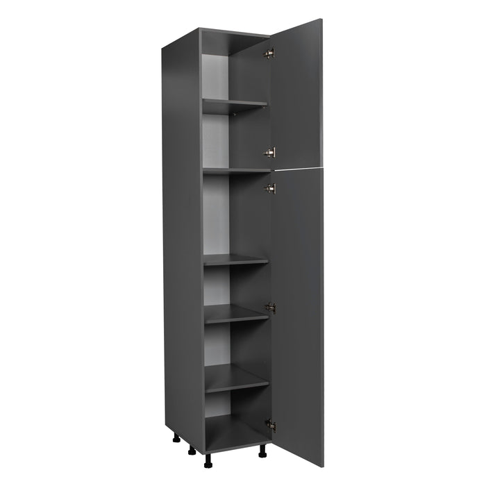 Wallkitchens Wood Grey Glossy Pantry Cabinet Grey Glossy 2