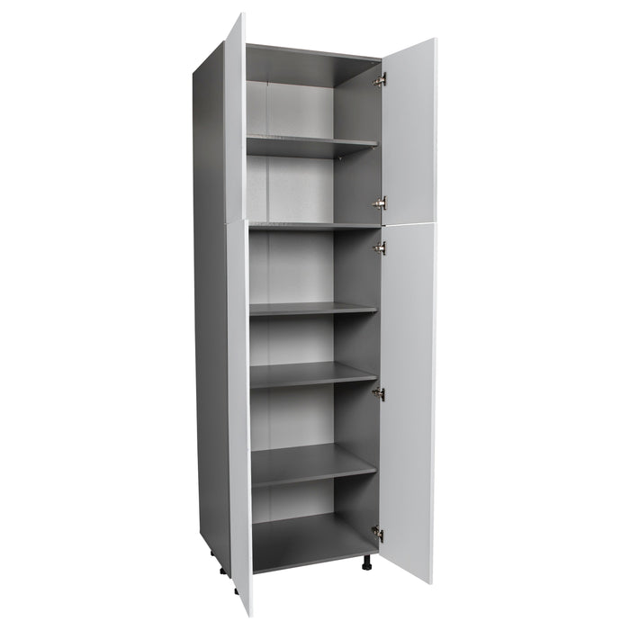 Wallkitchens Wood White Glossy Pantry Cabinet White Glossy 2