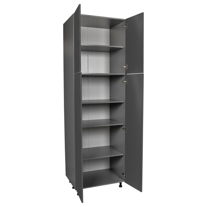 Wallkitchens Wood Grey Glossy Pantry Cabinet Grey Glossy 2