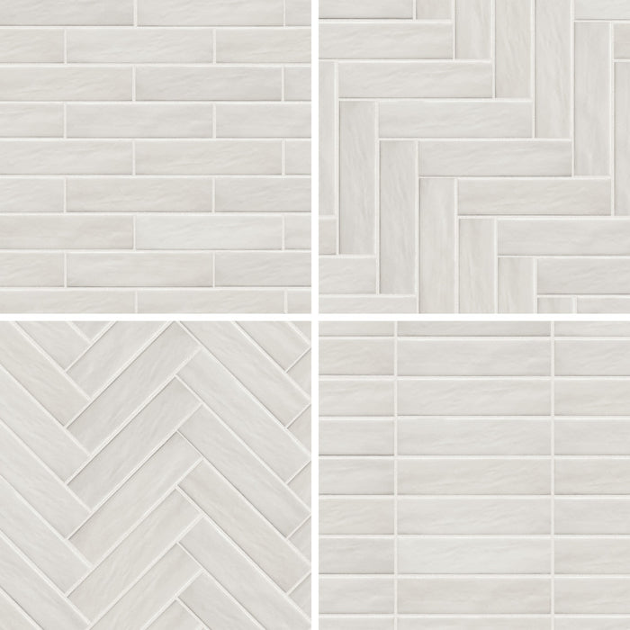 Tribeca Porcelain Studio Gypsum White Tile Glossy 8