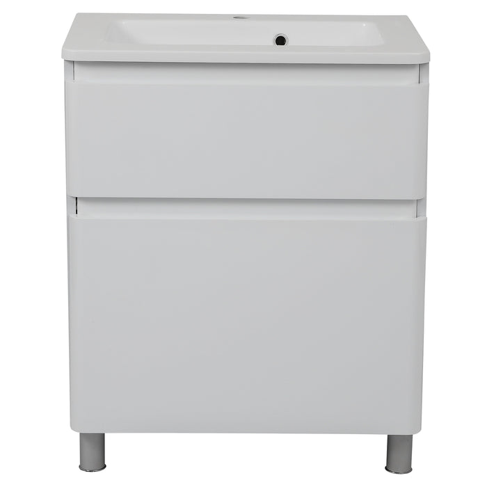 Comfort Wood White Glossy Bathroom Vanity White Glossy 6