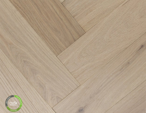 Castillian Premier Herringbone Hardwood Monroe Bisque Engineered Hardwood Wire Brushed 1