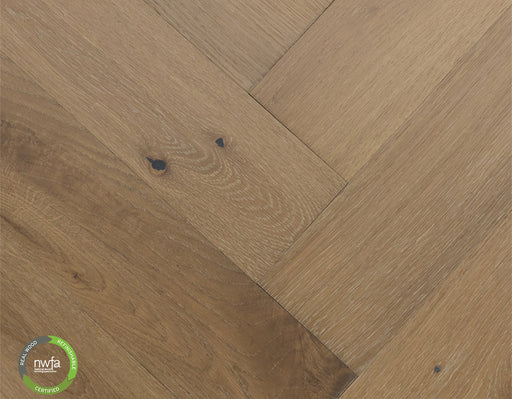 Castillian Premier Herringbone Hardwood Coastal Fog Engineered Hardwood Wire Brushed 1