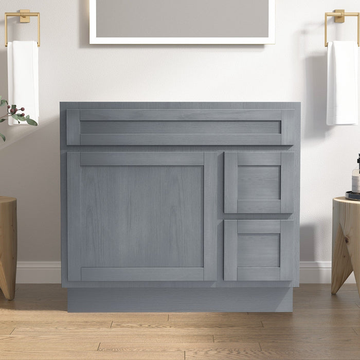 CVD Silver Solid Wood Right Drawer Bathroom Cabinet - 36" x 32.5" 1